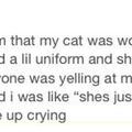She is just a cat working at McDonalds please