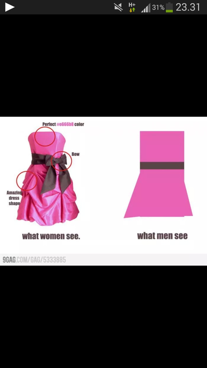 how men vs women see a dress - meme