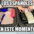 España empacando sus maletas