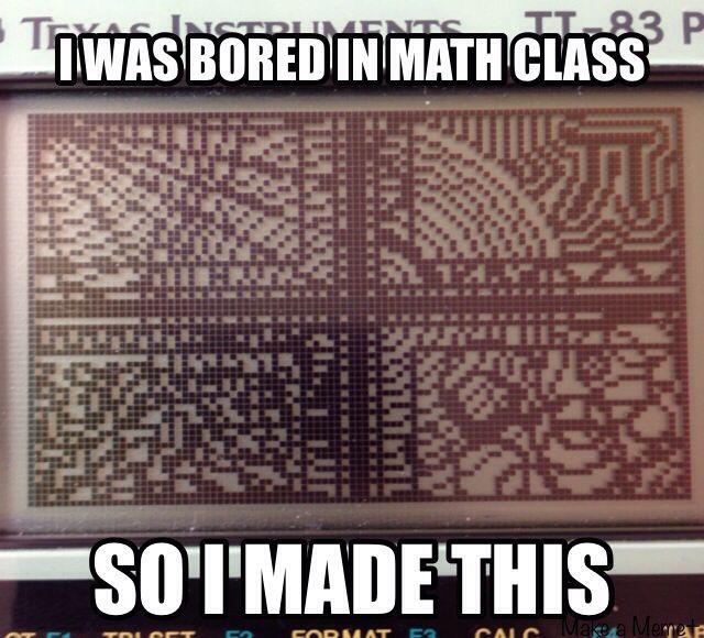 Bored in math class - meme
