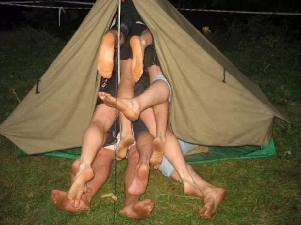 why bring extra tents when you can do dis? - meme