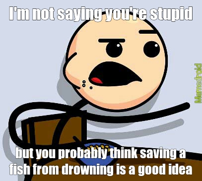 drowning fish - meme