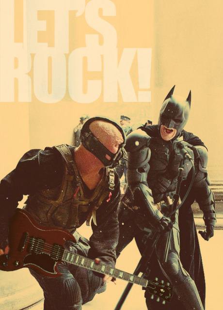 Batman & Bane Rock Out - meme