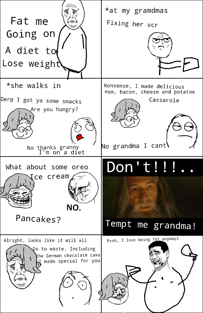 grandmas love makes us fat - meme