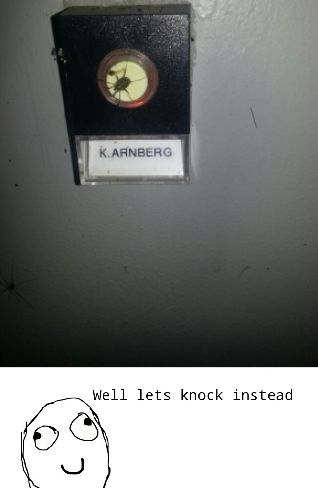 I found a spider on my grandpas door bell - meme
