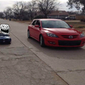 me and my son about to race..