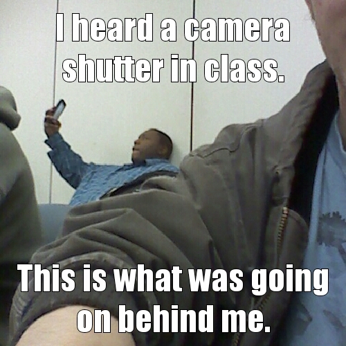 Mothafucka was takin selfies in class. - meme