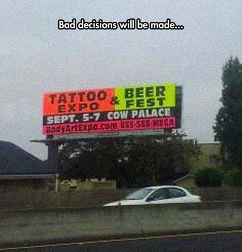 tattoo and beer - meme