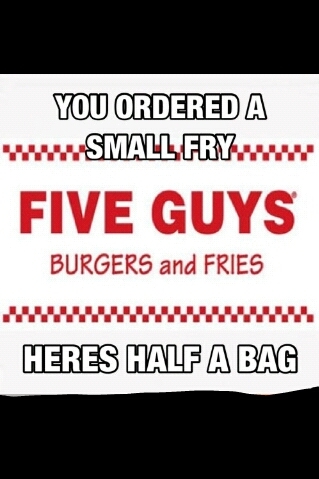 i love 5 guys (a burger restaurant) - meme
