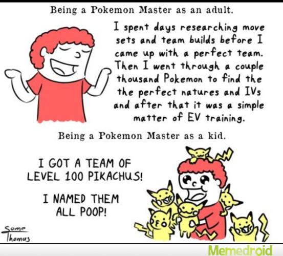 Pokémon as an adult - meme