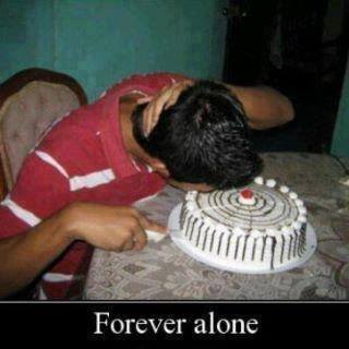 Forever Alone nivel pastel de cumpleaños - Meme by yoo123 :) Memedroid