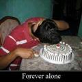 Forever Alone nivel pastel de cumpleaños