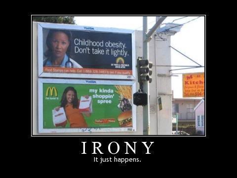 irony. -_- - meme