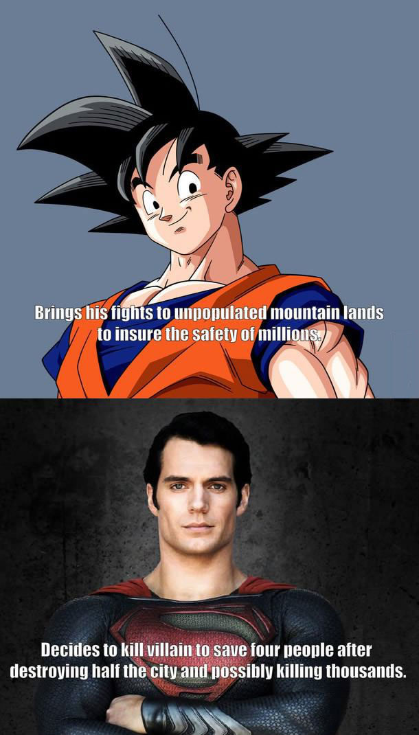Why Goku is better than Superman - meme