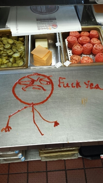 I got bored at work, yea I work at burger king - meme