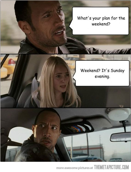 weekend goes by so fast... - meme