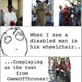 Sorry that the meme is shitty, i just thought the guy's cosplay was great since he was disabled. Where you at MegaCon?