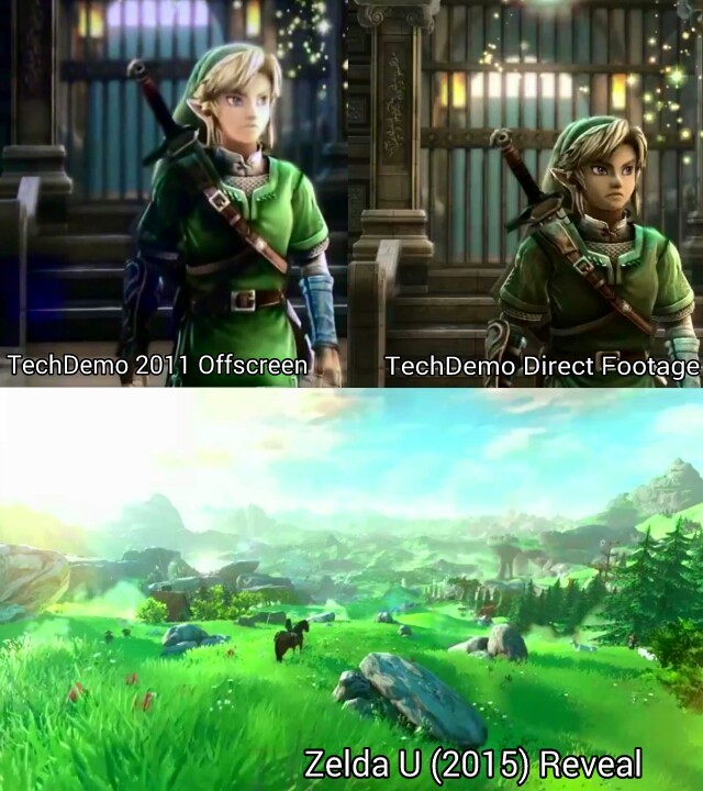 Zelda. They actually exceeded the tech demo. Also compare the offscreen to direct pic of tech demo. - meme