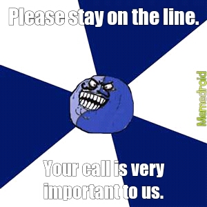 While on hold - meme
