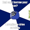 crashes dads car