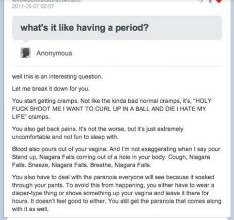 menstrual jokes are funny. period. - meme