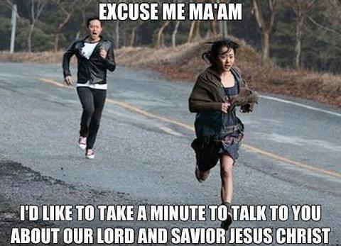 Jehovah's Witness used Pursuit! It's super effective! - meme