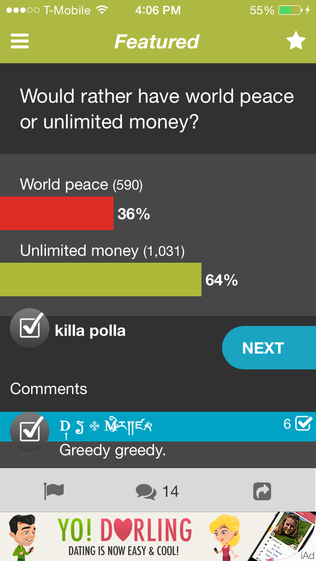 It's a shame people would rather have money than world peace - meme