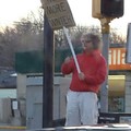 Saw a guy protesting winter