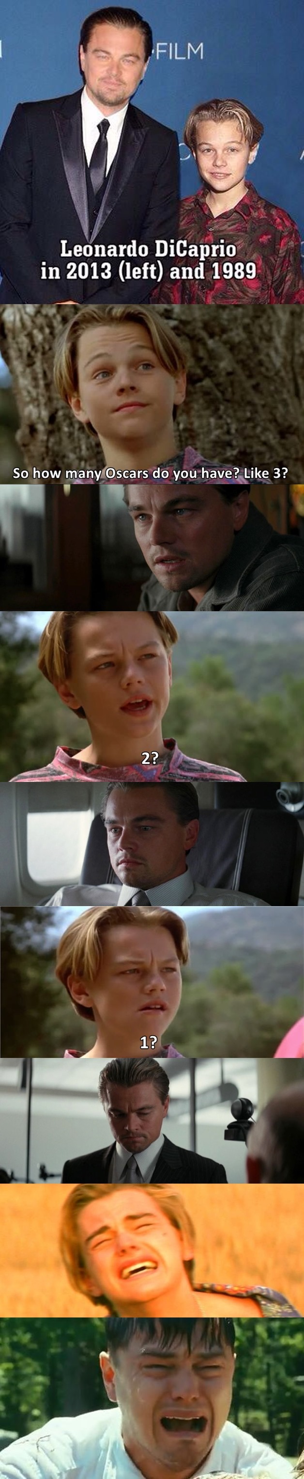 Leonardo DiCaprio meets young Leo - meme