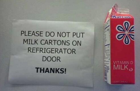 Milk on door - meme