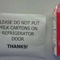 Milk on door