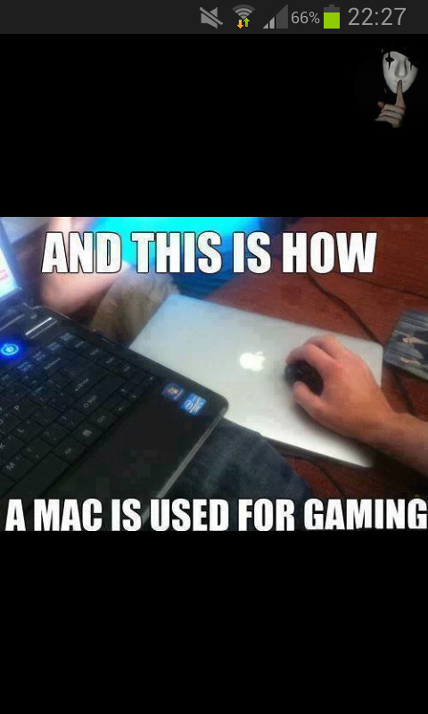 et c'est de cette manière qu'on utilise un mac pour le gaming - meme