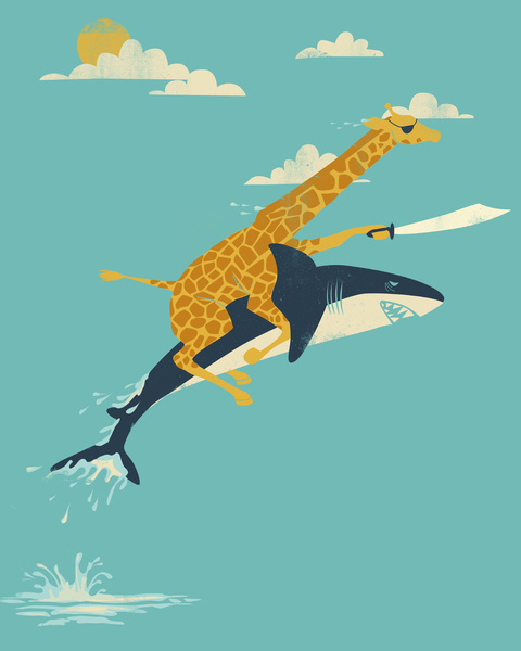In case you haven't seen a giraffe riding a shark - meme
